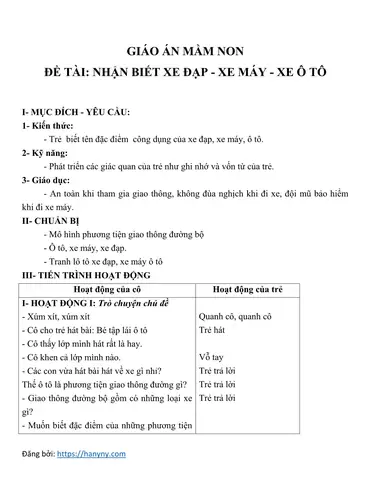 Giáo Án Khám Phá Xe Ô Tô: Hướng Dẫn Chi Tiết Từ A-z
