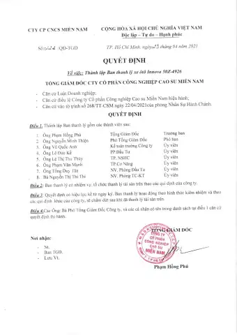 Mẫu Quyết Định Bàn Giao Xe Ô Tô: Cấu Trúc Chi Tiết Và Hướng Dẫn Sử Dụng