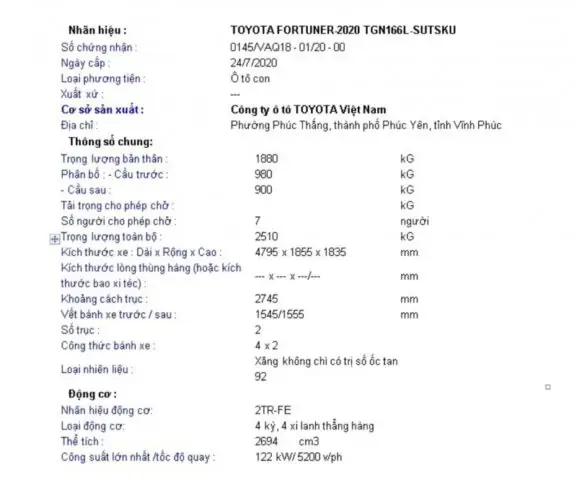 Thông Số Kỹ Thuật Xe Ô Tô Fortuner: Cập Nhật Đầy Đủ Và Chi Tiết Nhất