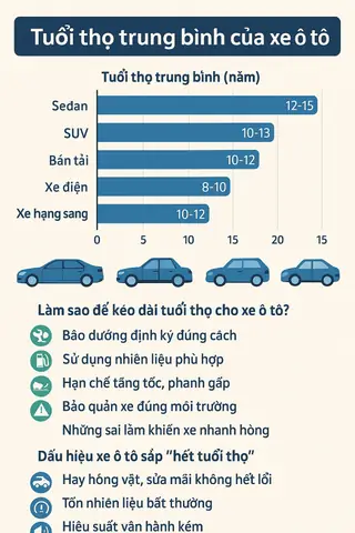 Tuổi Thọ Xe Ô Tô Trung Bình Là Bao Lâu? Bí Quyết Kéo Dài & Dấu Hiệu Cần Thay Tuổi Thọ Xe Ô Tô Trung Bình Là Bao Lâu? Bí Quyết Kéo Dài & Dấu Hiệu Cần Thay