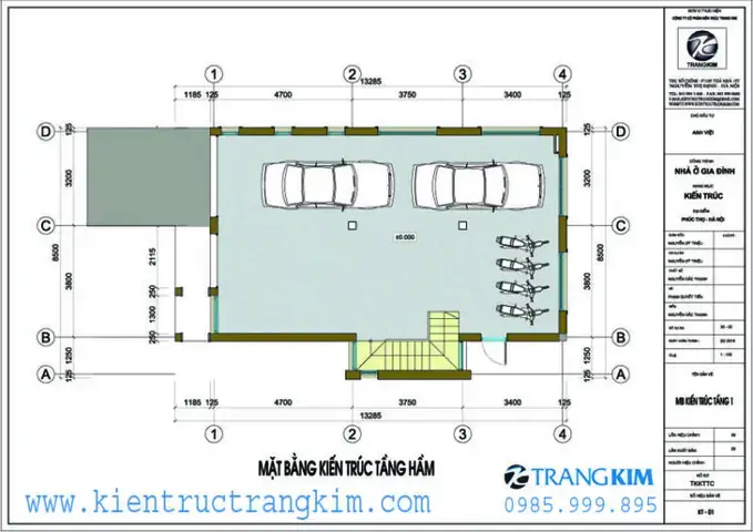 Mặt Bằng Hầm Đỗ Xe Ô Tô