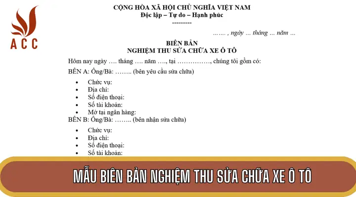 Mẫu Biên Bản Hỏng Xe Ô Tô Mẫu Biên Bản Hỏng Xe Ô Tô