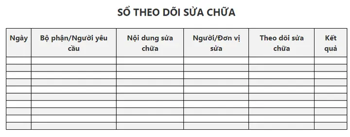 Mẫu Đơn Bảo Dưỡng Xe Ô Tô