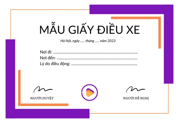 Mẫu Giấy Điều Động Xe Ô Tô Vào Sài Gòng