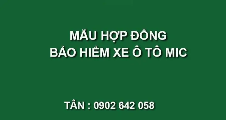 Mẫu Hợp Đồng Bảo Hiểm Thân Vỏ Xe Ô Tô Mẫu Hợp Đồng Bảo Hiểm Thân Vỏ Xe Ô Tô