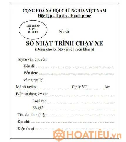 Mẫu Sổ Nhật Ký Xe Ô Tô Mẫu Sổ Nhật Ký Xe Ô Tô