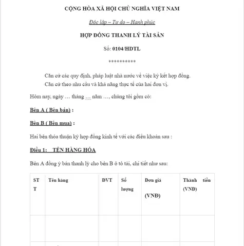 Mẫu Thanh Lý Xe Ô Tô Là Gì? Hướng Dẫn Chi Tiết Quy Trình 2026
