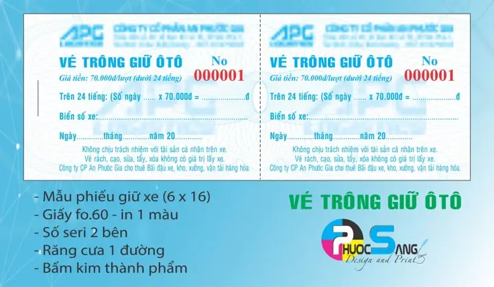 Mẫu Vé Gửi Xe Ô Tô 17 Hàng Đậu Mẫu Vé Gửi Xe Ô Tô 17 Hàng Đậu