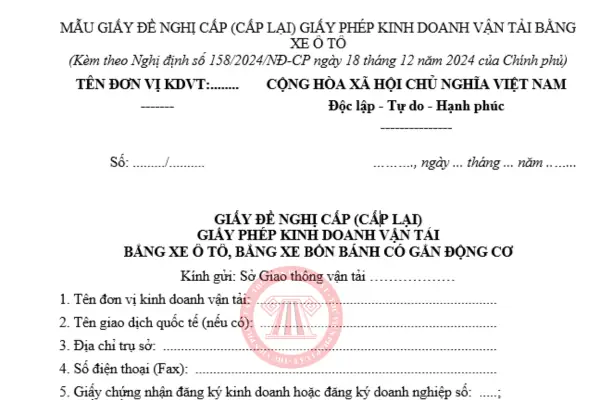 Nghị Định Kinh Doanh Vận Tải Bằng Xe Ô Tô