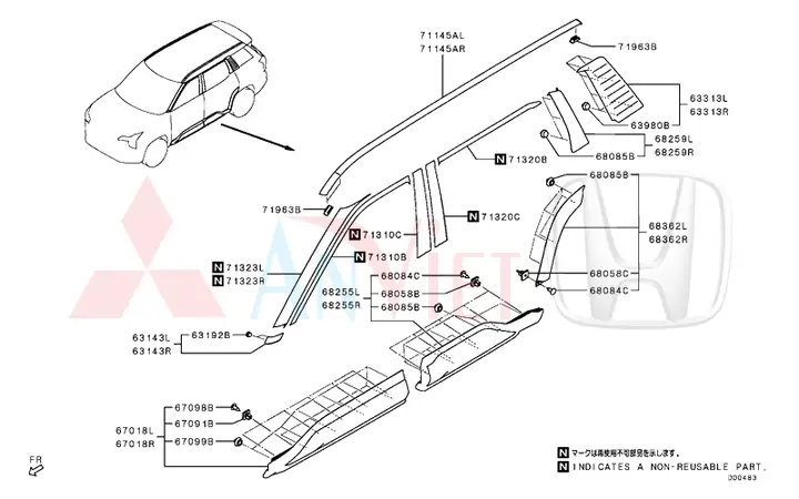 Nhựa Dán Cột B Cánh Cửa Xe Ô Tô