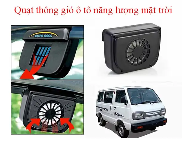 Quạt Thông Giố Năng Lượng Mặt Trời Xe Ô Tô