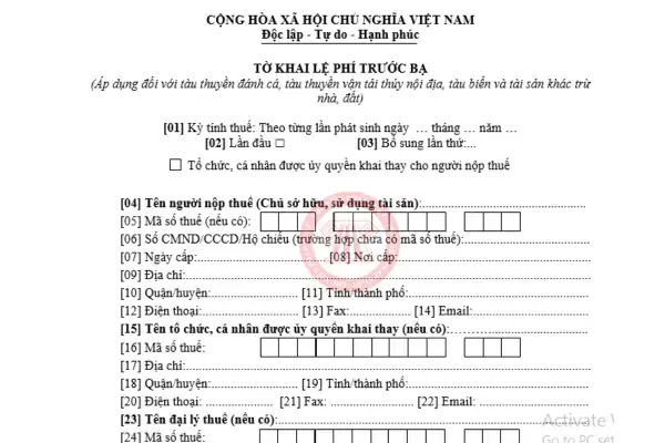 Hướng Dẫn Tờ Khai Thuế Đăng Ký Xe Ô Tô Chi Tiết Hướng Dẫn Tờ Khai Thuế Đăng Ký Xe Ô Tô Chi Tiết