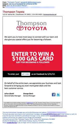 Toyota Email
