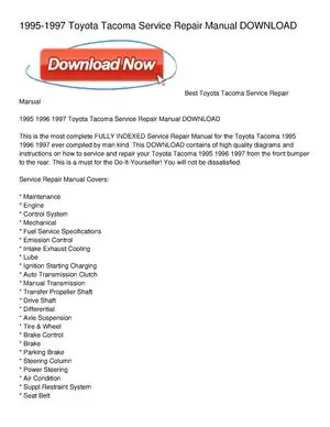 1995 Toyota Tacoma Service Manual Pdf 1995 Toyota Tacoma Service Manual Pdf