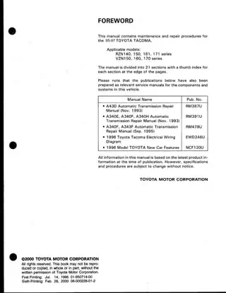 1995 Toyota Tacoma Service Manual Pdf 1995 Toyota Tacoma Service Manual Pdf