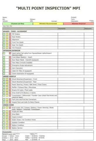 Check Sheet Toyota