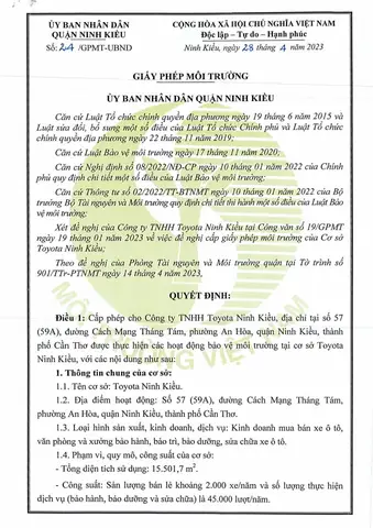 Công Ty Tnhh Toyota Ninh Kiều