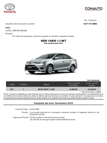 Cotizacion De Toyota