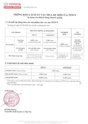 Cty Tài Chính Toyota Việt Nam
