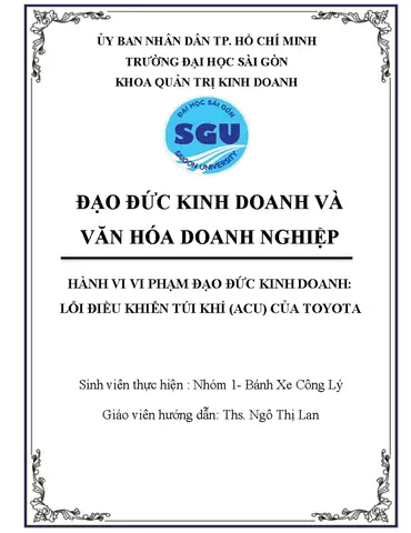 Đạo Đức Kinh Doanh Của Toyota