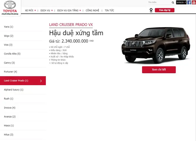 Giá Xe Toyota Land Cruiser 2019