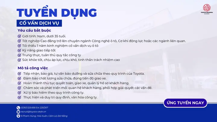 Lương Cố Vấn Dịch Vụ Toyota Lương Cố Vấn Dịch Vụ Toyota