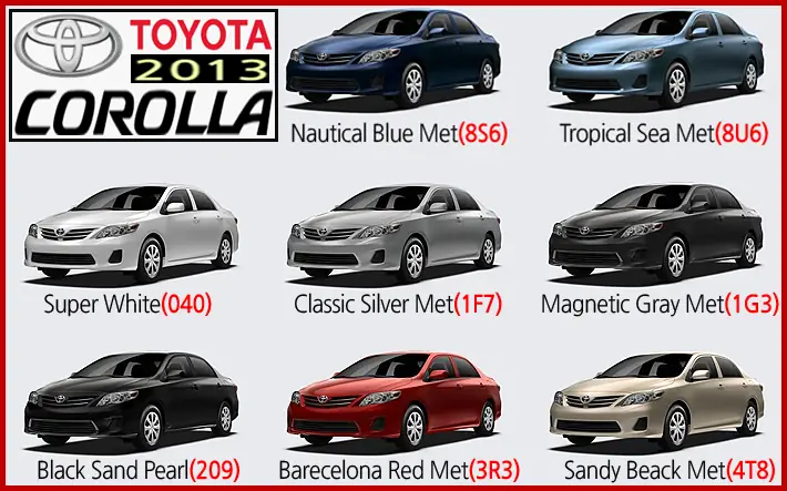 Mã Màu Sơn Toyota
