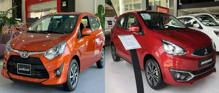 Mitsubishi Mirage Và Toyota Wigo