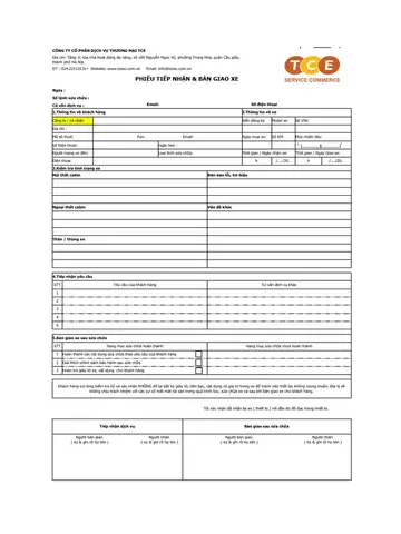 Phiếu Kiểm Tra Xe Toyota Phiếu Kiểm Tra Xe Toyota