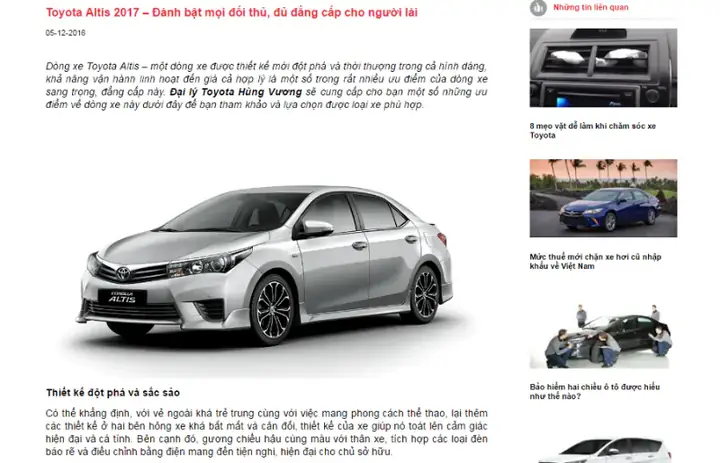 Quảng Cáo Xe Ô Tô Toyota