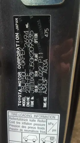 Số Vin Xe Toyota