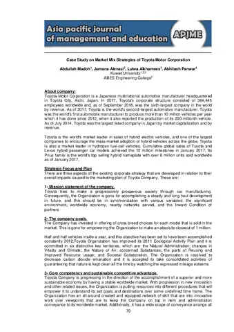 Strategic Management Of Toyota Company