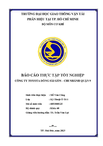 Thực Tập Ô Tô Toyota