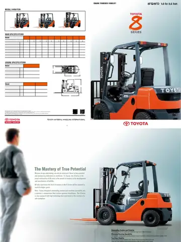 Toyota 8 Series Forklift Specifications