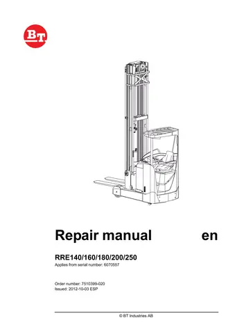 Toyota Bt Forklift Service Manuals