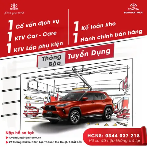 Toyota Buôn Ma Thuột Tuyển Dụng Toyota Buôn Ma Thuột Tuyển Dụng