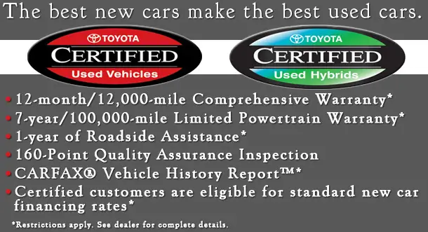 Toyota Certified Pre Owned
