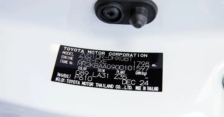 Toyota Chassis Number Check