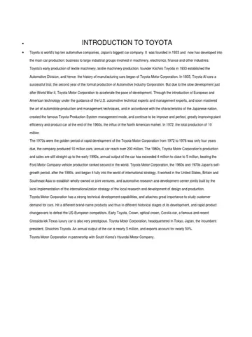 Toyota Company Profile Pdf