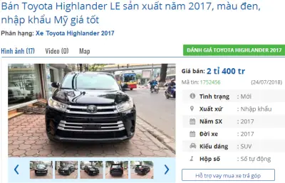 Toyota Highlander 2017 Giá Bao Nhiêu Toyota Highlander 2017 Giá Bao Nhiêu