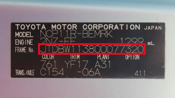 Toyota Vin Code Check