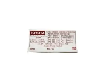 2019 Toyota Sienna Emissions Epa Pdf Gsl35l-pfzqha