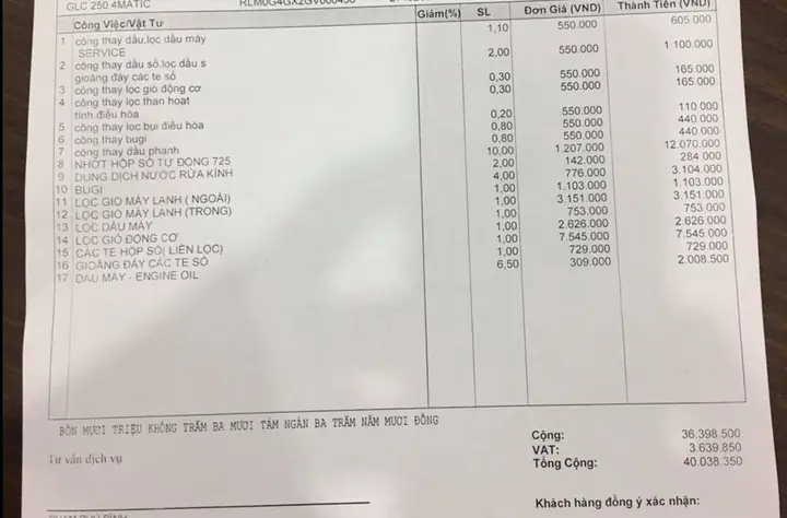 Bảng Giá Bảo Dưỡng Toyota 2019