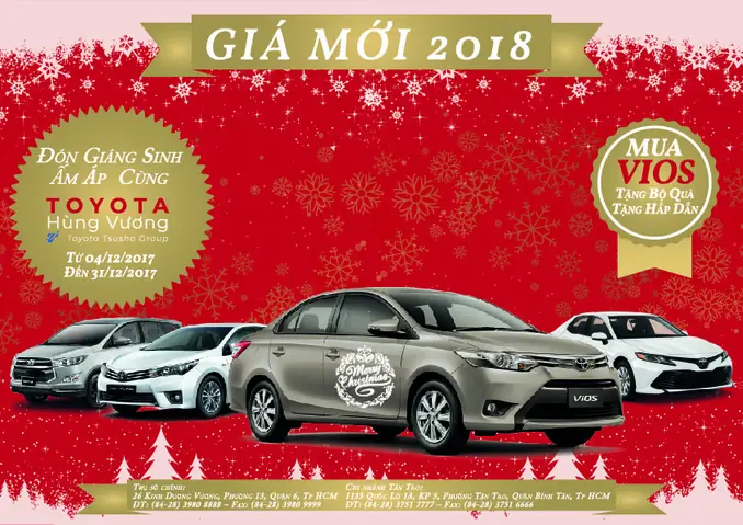 Bảng Giá Xe Toyota Tháng 12 2017