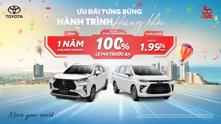 Banner Toyota Khuyến Mãi 100 Thuế Trước Bạ