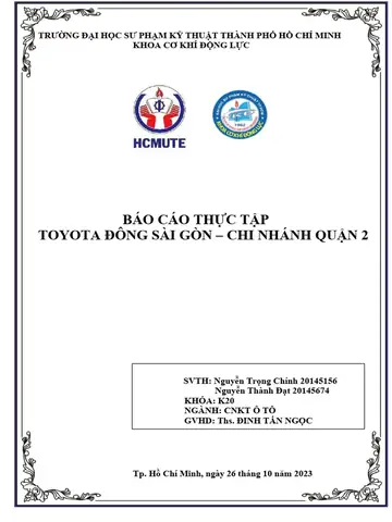 Báo Cáo Thực Tập Ô Tô Toyota