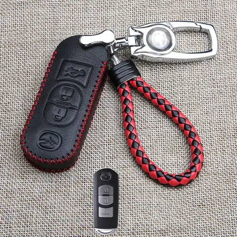 Bao Da Chìa Khóa Chỉ Đỏ Cho Xe Toyota