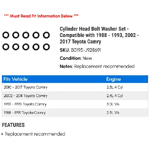Bolt Cylinder Head Toyota Camry 1991
