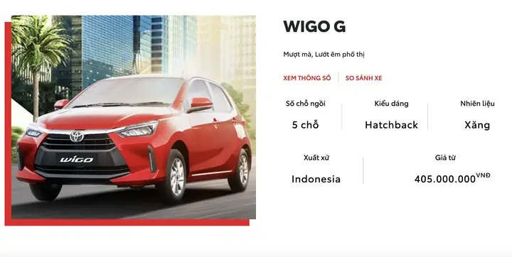 Các Xe Toyota Rẻ Nhất Việt Nam