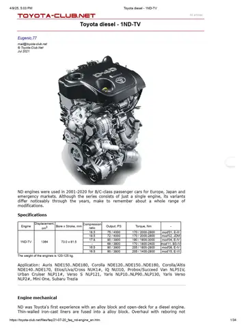 Catalogue Toyota Yaris 2001 1nd-tv Pdf